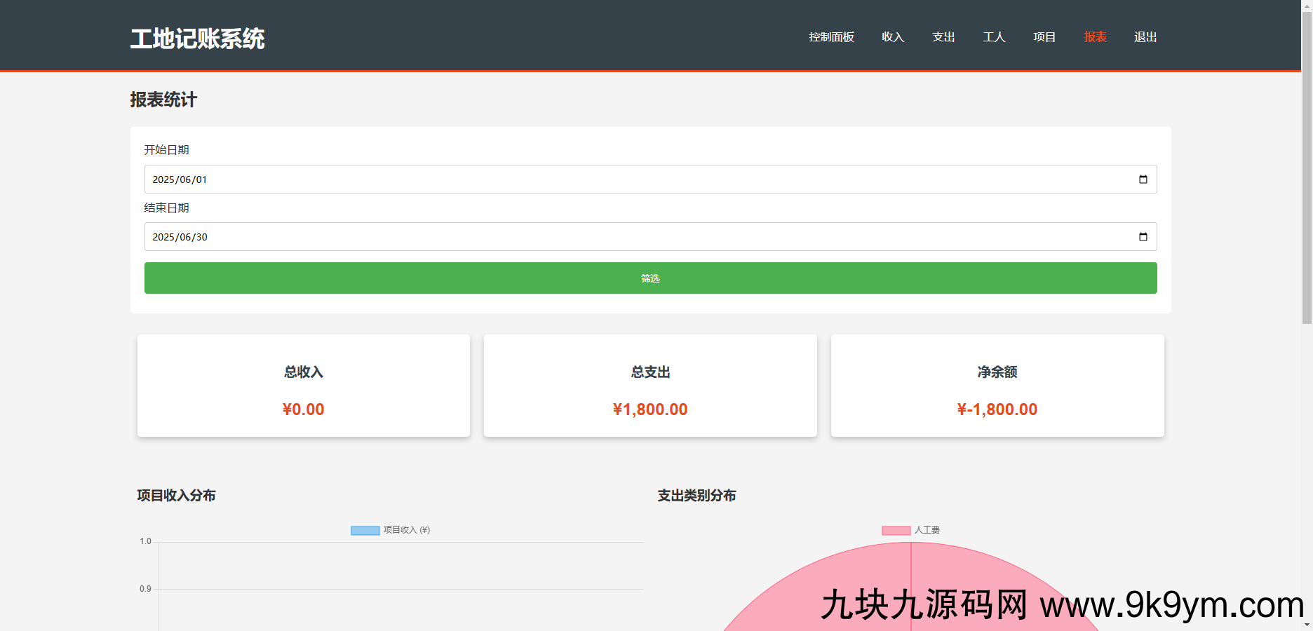 工程行业专属员工记账系统