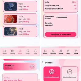 价值500u的trx粉色UI多语言理财网站系统源码