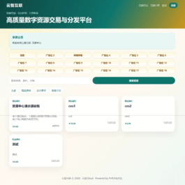 云智资源系统源码 – 带支付/积分商城/广告