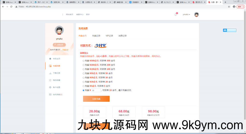 素材网源码资源下载站源码 带用户中心和VIP充值系统 后台管理+素材下载+积分金币下载