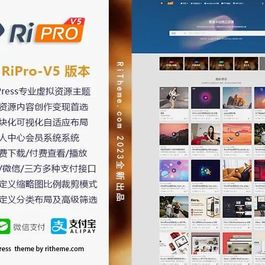 WordPress虚拟资源商城 RiPro主题全新V5版本(原RiPro-V2升级版) 日主题V5-7.8开心版