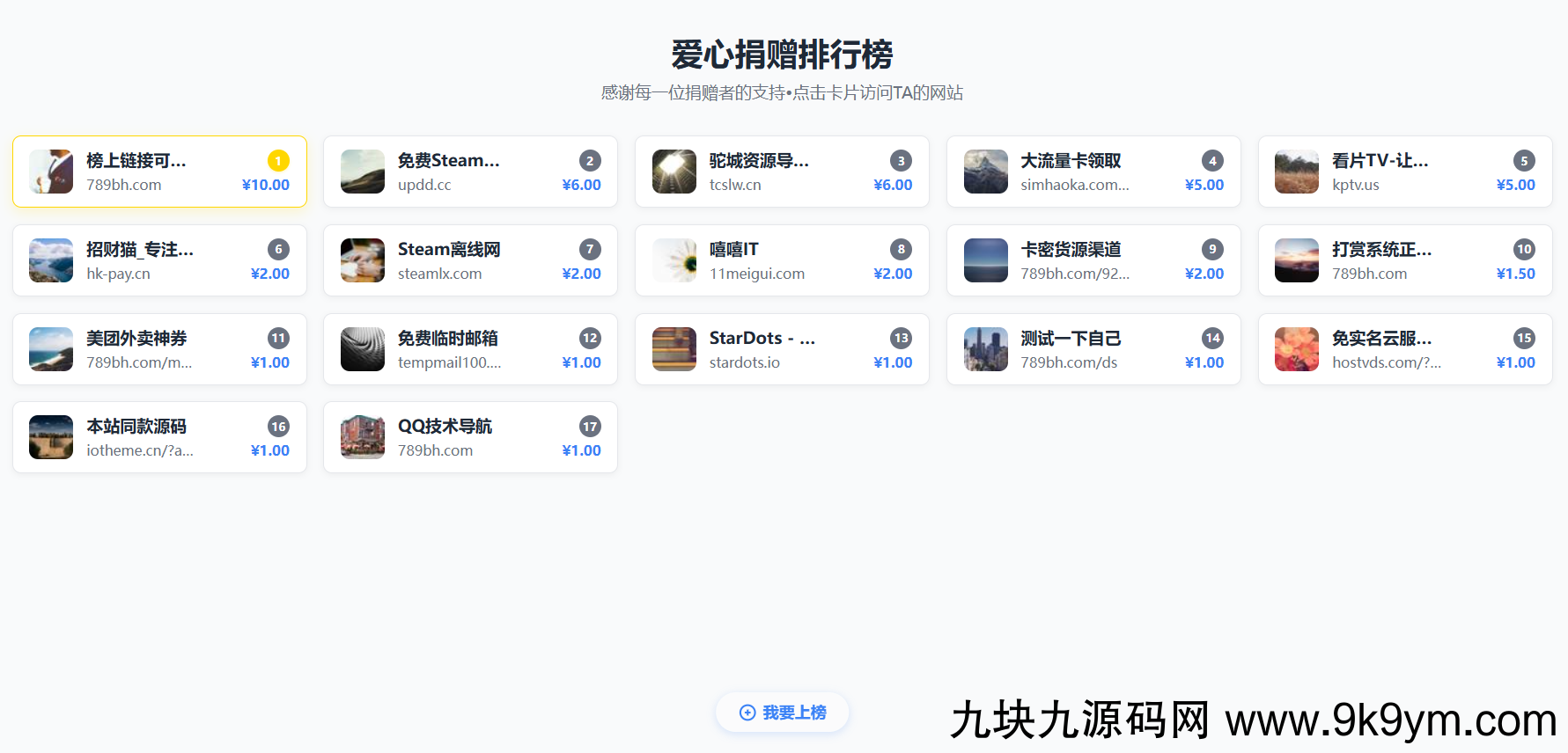 打赏排行榜源码 [独家]