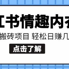 【搬砖项目】小红书0成本情趣内衣搬砖项目，轻松日赚几百+