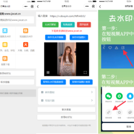 自带多平台解析接口短视频去水印图集水印小程序源码