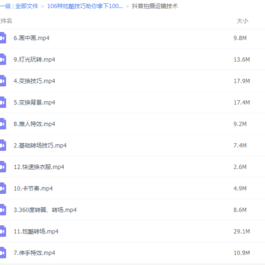 价值399元的抖音拍摄106种炫酷技巧 助你拿下1000万+抖音播放量