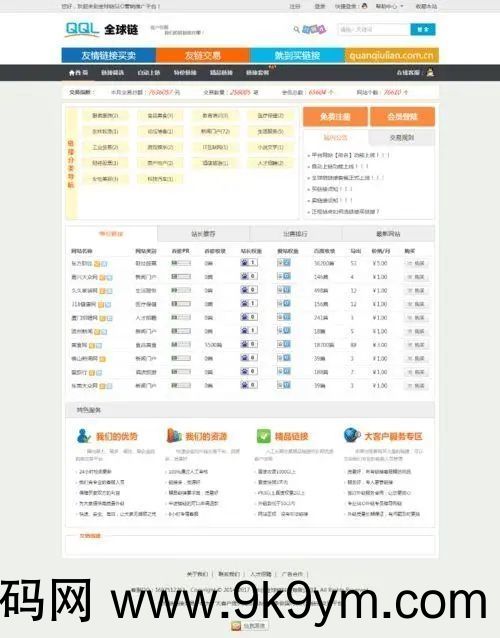 Thinkphp友链交易买卖平台源码 仿Alivv友链平台源码