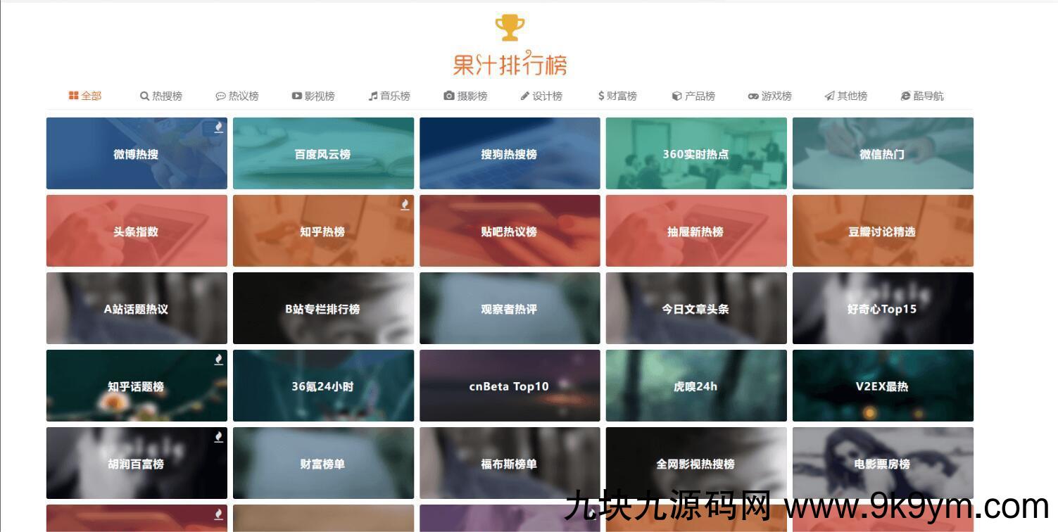 排行榜导航网站源码 资源导航网站源码 热点热搜排行榜源码 网址导航网站源码