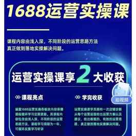 1688最新实战运营 0基础学会1688实战运营 电商年入百万不是梦