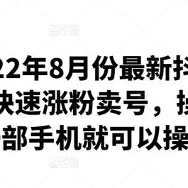价值990元D1G·2022年8月份最新抖音搬运课程 抖音快速涨粉卖号 操作简单 一部手机就可以操作